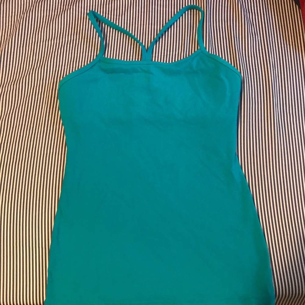 Lululemon Teal Power Y Tank Size 4